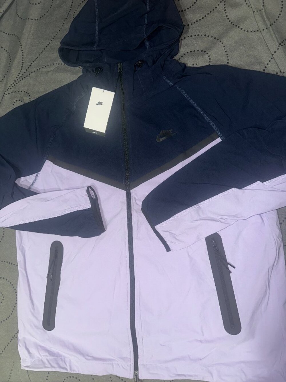 NIKE TECH WINDRUNNER WOVEN LOOSE #515 BLUE PURPLE JACKET HOODIE SIZE M MEN $130